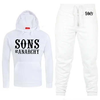 Moda Noua de Primavara Toamna pulover SOA Sons of anarchy copilul FIII de bumbac de înaltă calitate pentru Bărbați tricou + pantaloni de trening
