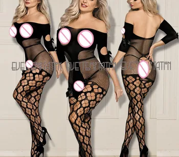 Erotic Porno Sexy Costume Deschide bra Lenjerie Net cămășuță de noapte Cămașă de noapte Pijamale Picioare Ciorap de Corp femei intimii Lenjerie arc