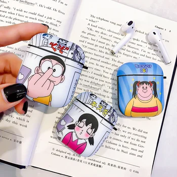 Anime Doraemon masina Cat cască caz Pentru AirPods 1 2 pro de încărcare cutie silicon Moale Wireless bluetooth pentru căști acoperi coque