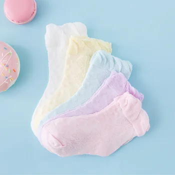 5 Perechi de Confort Set Nou de Primavara-Vara din Bumbac Moale respirabil ochiurilor de Plasă Monofazate Culori Bomboane pentru Copii Toddler Băiat Fată Șosete Miaoyoutong