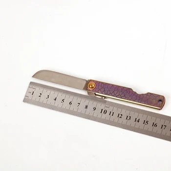Buzunar pliere cuțit în aer liber EDC instrumente de cuțit 14C28N lama Titan ocupa cu teaca din piele
