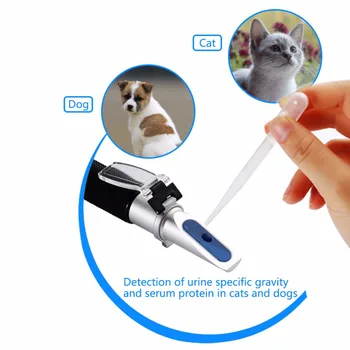 Yieryi ZGRC-300ATC Portabile Pisica animale de Companie Câine Urină Greutate Specifică Refractometru Veterinar 2-14 G/Dl Refractometru animale de Companie Instrument Medical