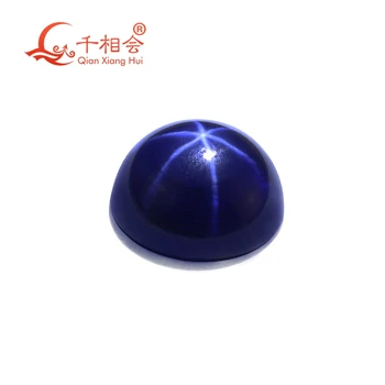 Sintetic stele sapphir e de culoare albastru spate plat cabochon rotund forma vrac bijuterie de piatra