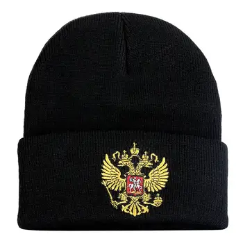 Nouă Bărbați Femei Iarna Rusia Insigna Cap Pălăria cu două capete Vultur de Broderie Tricotate de Sport în aer Liber Schi Unisex la Modă Capace