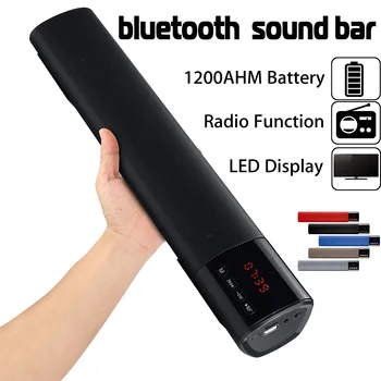 10W HIFI Portabil LED Difuzor bluetooth Soundbar TF FM USB Ceas Wireless 3D Subwoofer Coloana pentru Calculator PC, TV, Telefon Acasă