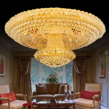 Continental circulară aur cameră atmosferă Lobby Restaurant Crystal Hotel de Lux 1.2 1.5 m Lumini Plafon