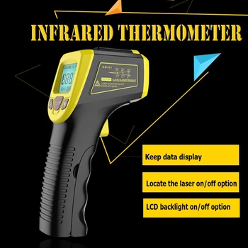 -50~600℃ / -58~1112℉ GM320S Non-Contact Industriale Temperatură Ridicată Arma LCD cu Laser-Pointer Infraroșu Termometru IR