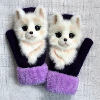 Cald Gros Copii Mănuși Model Animal Mănuși De Toamna Si Iarna Caldura De Pluș Mănuși Tricotate Pentru Femei, Cadouri De Craciun