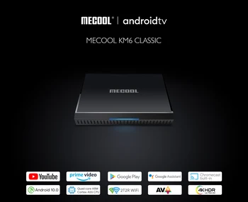 Mecool KM6 CLASIC autorizate de Google TV Box Android 10 2GB 16GB Amlogic S905X4 Control Vocal Suport AV1 100M BT4.2 Set Top Box