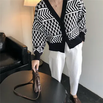 2019 toamna coreeană stil vintage v gât cardigan vrac femei pulover tricotate cardigan feminino (B8668)