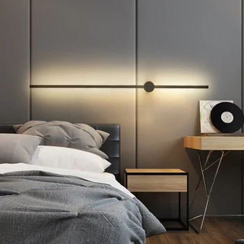 Nordic a CONDUS lampă de perete de fier Lung de noptieră lampa de perete culoar, coridor scara lampa living modern fundal linia de LED-uri de iluminat
