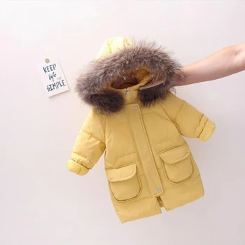2020 Iarna Noi Pentru Copii Jachete De 90% Alb Rață Jos Jacheta Pentru Baieti Fete Paltoane Timp Real Guler De Blană Jachete Haine Pentru Copii