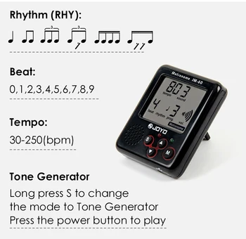 Kmise Mini Metronom Digital pentru Chitara Bas, Vioara, Ukulele, Banjo Tambur cu 6 Ritmul USB Reîncărcabilă Portabil Ecran cu LED-uri