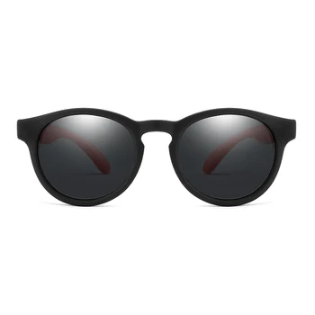 TR90 Copii ochelari de Soare cu Mașina Cazul Copiilor Polarizate Rotund Ochelari de Soare Ochi de Pisica Fete Baieti Silicon Gafas De Sol Set Cadou UV400