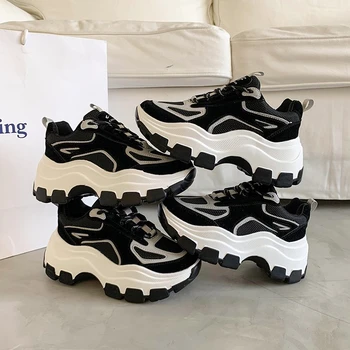 2020 Toamna Femei Indesata Adidasi Platforma Doamnelor Pantofi Casual de Lux Designeri Vulcanizat Pantofi de Femei de Moda Tata Pantofi 7cm