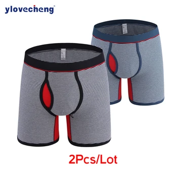 2 buc/Lot pentru bărbați chiloți boxer pantaloni de bumbac pentru bărbați solidă pantaloni scurți largi calecon pour homme mens lenjerie intima boxeri picior lung