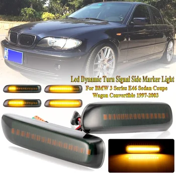 Dinamică Led Lumina de Semnalizare Partea de Fender Marker Secvențială, Lampa Pentru BMW Seria 3 E46 Sedan Coupe Caruta Decapotabila 1997-2001