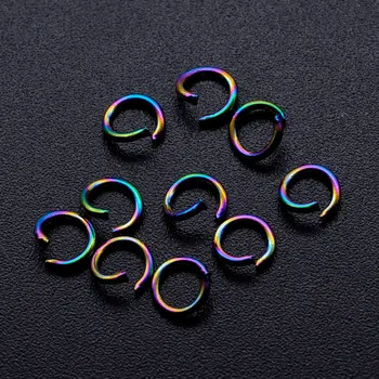 100buc/lot de Culoare Curcubeu Sari Inel de din Oțel Inoxidabil en-Gros Nu Rugina Găsi Bijuterii Accesorii de Calitate de Top