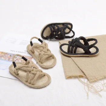 2020 de Vară pentru Copii de Cânepă Frânghie Sandale Pentru Fete Baieti Fund Moale Roman Pantofi Copii, sandale Sandale Non-slip Baby Pantofi Casual