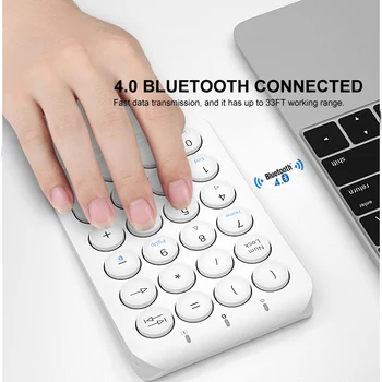 B. O. W Bluetooth Wireless Mini Tastatura Numerică 22 Cheile, Mici Tastatura Laptop Tastatura Numerică pentru domeniul Financiar-Contabil