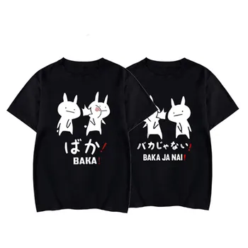 Baka Iepure Prieten Japonez Femei T Shirt de Desene animate Drăguț Maneca Scurta Femei tricou Negru Harajuku Streetwear Imprimare Haine de sex Feminin