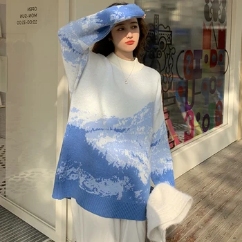 2021 toamnă iarnă stil coreean liber Munte de Zăpadă Pulovere groase cald Tricotate pulovere și Pulovere pentru femei (C8202)