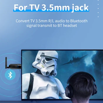 Unnlink Bluetooth Audio 5.0 1X2 Transmițător Wireless Adaptor de 3,5 mm AUX Transmite la 2 BT Receptor Cască Pentru TV PC-ul de Calculator
