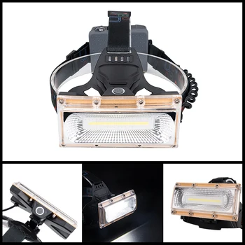 COB LED Faruri LED Far USB Reîncărcabilă Lampă de Cap Lanterna 3 Moduri de utilizare 3*18650 Baterie de Avertizare de culoare Roșie de Siguranță Cap de Lumină