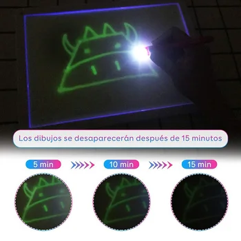 1 Set Fluorescente De Lumină Placa De Desen Pentru Copii De Învățământ Devreme Comprimat Desen Graffiti Copii Jucărie M