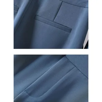 Nouă Primăvară de Toamnă Negru Costum Albastru Pantaloni Femei Talie Mare Moda Elegant Munca de Birou Doamnelor Solid Pantaloni Plus Dimensiune 4xl Lu1758