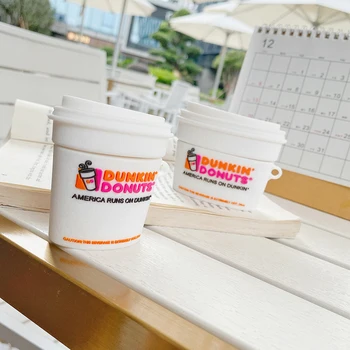 Brand Dunkin Donuts cafea Caz Pentru AirPods 1 2 pro de Încărcare Cutie Silicon Moale fără Fir Bluetooth Casti Proteja Capacul coque