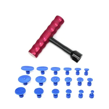 PDR Instrumente Dent Tragator Kit de Paintless Dent de Reparare Instrumente Dent Îndepărtarea Mână Mini Stivuitor Mic Roșu T-Bar Set de scule de Mana 19pcs
