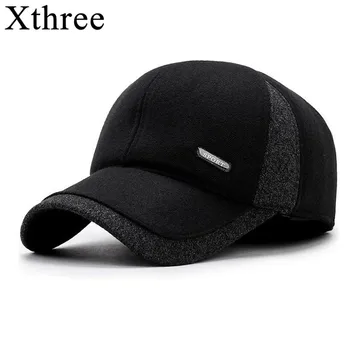 Xthree Iarna Barbati Șapcă de Baseball capac de Bumbac Ureche capac Snowcap Snapback Hat Pentru Barbati Sapca de Baseball Os Camionagiu Gorras