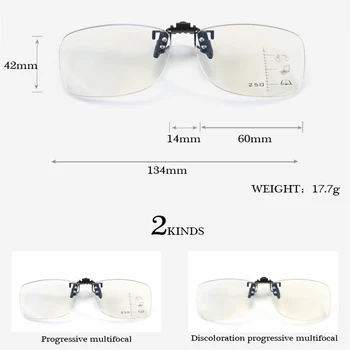 VCKA Fotocromatică progresivă multi-focus departe aproape dublă utilizare lectură Ochelari de Jumătate-cadru zoom inteligent anti-albastru ochelari de citit clip