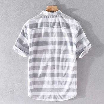 Bumbac stripe short sleeve camasa pentru barbati brand vară tricouri barbati fashion casual shirt mens confortabil tricouri de sex masculin camisa