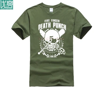 Noi 5FDP Five Finger Death Punch Craniu Armata Logo barbati Tricou Negru Marimea S-xl T-Shirt barbati T-Shirt pentru bărbați