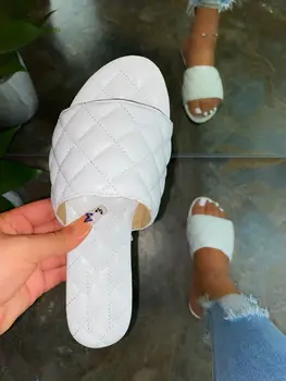 Vara Plat Papuci pentru Femei Alunecare Umbrelă Pantofi Afara de Cusut Papuci de Femei Papuci de casă Drăguț