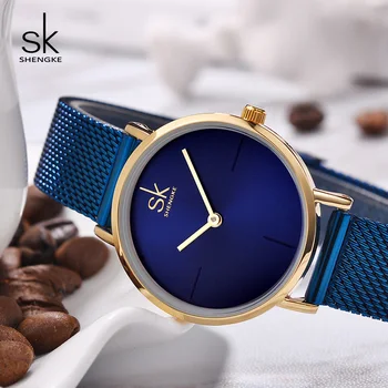 Shengke Ceasuri Originale Femei Doamnelor din Oțel Inoxidabil Cuarț Ceas Reloj Mujer 2019 SK Lux Ultra Subțire Dial Ceasuri Pentru Femei