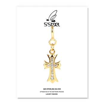 S ' STEEL Cruce Pandantive Cadou Pentru Femei Argint 925 Placat cu Aur de Lux Coliere Pandantiv Accesorii Collares Para Bijuterii