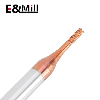 HRC55 4 Flaut end mill Profunde groove freze 1mm, 1.5 mm, 2 mm, 2.5 mm, oțel cu wolfram cap Plat profunde groove freze 50L