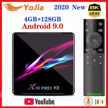 2020 NOU Amlogic S905X3 Android 9.0 TV Box 8K Smart Media Player Max 4GB RAM, 128GB ROM 4Core Dual Wifi Set Top Box 1G/8G YouTube