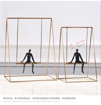 Swinging Sculptura Metal și Rășină Doamna Figurine de Vot Clasic Decor Acasă Cabinet Vin Miniaturi Sitter 2020 Nou