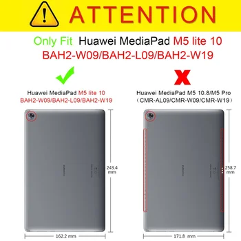 PU Piele Caz Pentru Huawei MediaPad M5 Lite BAH2-L09 W19 10.1