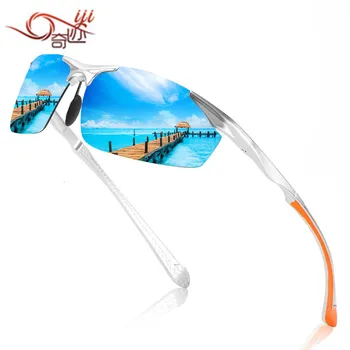 Barbati din Aluminiu Magneziu Colorate de Conducere Oglindă ochelari de Soare Polarizat 351