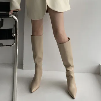 MORAZORA 2020 nou brand cizme femei din piele cizme de iarna de moda stilet tocuri ascuțite toe cizme genunchi ridicat