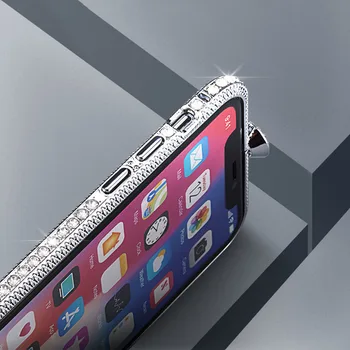 De lux Sclipici Bling Diamant de Metal husa-bumper Pentru iPhone XS Max Cazul Bijuterii Cover Pentru iPhone 11 6s 7 8 Plus X XR XS SE 2020