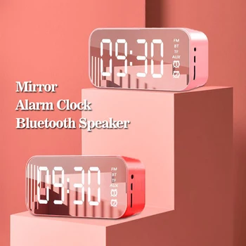 Difuzor Bluetooth Alarma Ceas cu LED Oglinda Wireless de Radio Ceas Digital Ceas de Masa de Radio FM Ceas de Noptiera