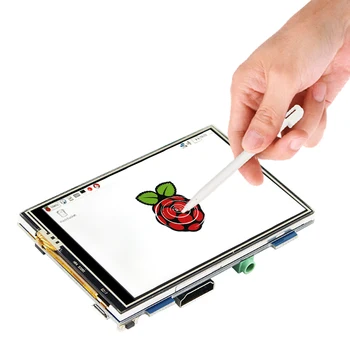 Raspberry Pi 4 Model B 3.5 inch Touchscreen 480x320 la 1920x1080 HDMI Ecran LCD + Acrilic Caz pentru Raspberry Pi 4B/3B+/3B