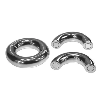 5 dimensiuni pentru a alege Grele Magnetic cu Bile din oțel Inoxidabil Scrot Targă metal penis cock Ring Intarziere ejaculare Jucărie Sexuală pentru bărbați