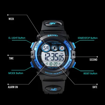SKMEI Brand Sport Copii Ceas Cronometru Cronograf Ceasuri Electronice Moda Copii Ceas de mână de Lux Impermeabil Ceas Deșteptător